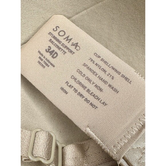 Soma Stunning Support Smooth Balconette Bra in Warm Amber 34D NWT!! - Picture 4 of 6